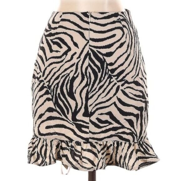 Rosewater Remi Zebra Print Ruched Mini Skirt Size S - Picture 3 of 7